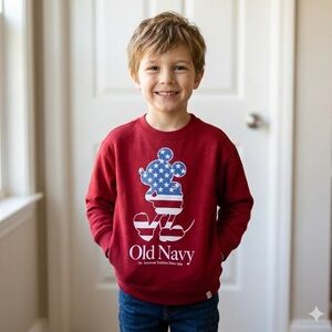 Old Navy Red Graphic Men's Crewneck Sweater